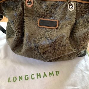 Longchamp Reptile Embossed Leather Tote.